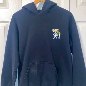 Black Graphic Pullover Hoodie